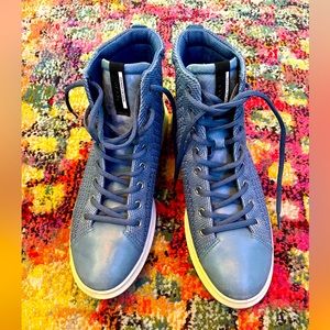 Ecco Hightop Breathable Blue Sneakers